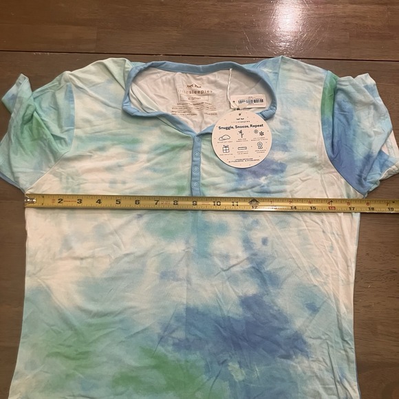 Little Sleepies Watercolor Tidepool Womens Bamboo PJ Set Size XS pants Shirt NEW - Picture 5 of 10